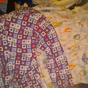 Lot women's large scrub tops and pants